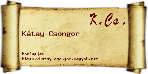 Kátay Csongor névjegykártya